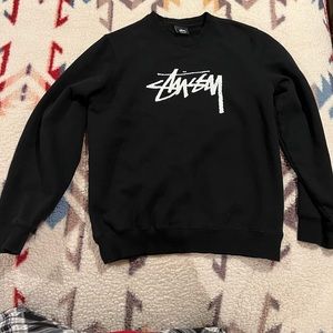 Black Stüssy Logo Crewneck Size Medium